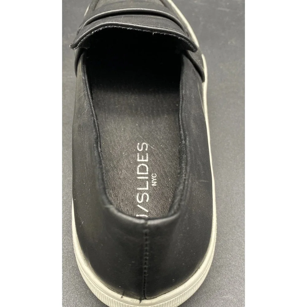 J/Slides NYC‎ black and white leather loafers size 8.5
